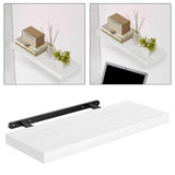 Maxbell Floating Shelf for Wall with Invisible Bracket for Kitchen Bedroom Farmhouse White
