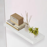 Maxbell Floating Shelf for Wall with Invisible Bracket for Kitchen Bedroom Farmhouse White