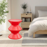 Maxbell Sofa Stool Modern Versatile Shoe Changing Seat for Living Room Doorway Decor 3 Tier Red