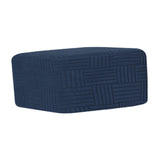Maxbell Ottoman Cover Washable Lightweight Foot Stool Cover for Bedroom Store Office Navy L