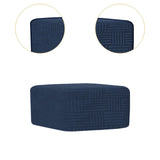 Maxbell Ottoman Cover Washable Lightweight Foot Stool Cover for Bedroom Store Office Navy L