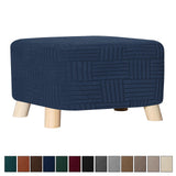 Maxbell Ottoman Cover Washable Lightweight Foot Stool Cover for Bedroom Store Office Navy XL