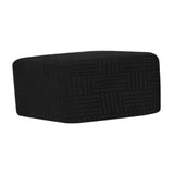 Maxbell Ottoman Cover Washable Lightweight Foot Stool Cover for Bedroom Store Office Black XL