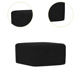 Maxbell Ottoman Cover Washable Lightweight Foot Stool Cover for Bedroom Store Office Black XL