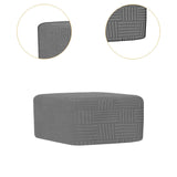 Maxbell Ottoman Cover Washable Lightweight Foot Stool Cover for Bedroom Store Office Light Gray XL