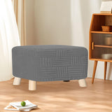 Maxbell Ottoman Cover Washable Lightweight Foot Stool Cover for Bedroom Store Office Light Gray XL