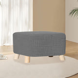 Maxbell Ottoman Cover Washable Lightweight Foot Stool Cover for Bedroom Store Office Light Gray XL