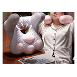 Maxbell Neck Support Pillow for Office Chair Cushion for Lunch Break Travel Airplane Gray