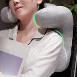 Maxbell Neck Support Pillow for Office Chair Cushion for Lunch Break Travel Airplane Gray