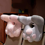 Maxbell Neck Support Pillow for Office Chair Cushion for Lunch Break Travel Airplane Gray