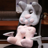 Maxbell Neck Support Pillow for Office Chair Cushion for Lunch Break Travel Airplane Gray