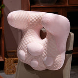 Maxbell Neck Support Pillow for Office Chair Cushion for Lunch Break Travel Airplane Pink