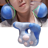 Maxbell Neck Support Pillow for Office Chair Cushion for Lunch Break Travel Airplane Blue