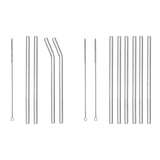Maxbell Reusable Glass Straws Long Practical Clear for Tea Hot/ Cold Drinks Cocktail 2 Straight 2 Bent