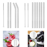 Maxbell Reusable Glass Straws Long Practical Clear for Tea Hot/ Cold Drinks Cocktail 2 Straight 2 Bent