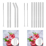 Maxbell Reusable Glass Straws Long Practical Clear for Tea Hot/ Cold Drinks Cocktail 2 Straight 2 Bent