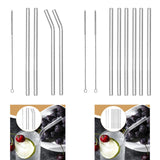 Maxbell Reusable Glass Straws Long Practical Clear for Tea Hot/ Cold Drinks Cocktail 2 Straight 2 Bent