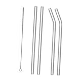 Maxbell Reusable Glass Straws Long Practical Clear for Tea Hot/ Cold Drinks Cocktail 2 Straight 2 Bent