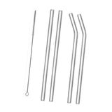Maxbell Reusable Glass Straws Long Practical Clear for Tea Hot/ Cold Drinks Cocktail 2 Straight 2 Bent