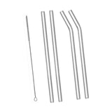 Maxbell Reusable Glass Straws Long Practical Clear for Tea Hot/ Cold Drinks Cocktail 2 Straight 2 Bent