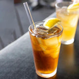 Maxbell Reusable Glass Straws Long Practical Clear for Tea Hot/ Cold Drinks Cocktail 2 Straight 2 Bent