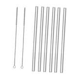 Maxbell Reusable Glass Straws Long Practical Clear for Tea Hot/ Cold Drinks Cocktail 6 Straight