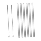 Maxbell Reusable Glass Straws Long Practical Clear for Tea Hot/ Cold Drinks Cocktail 6 Straight