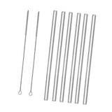 Maxbell Reusable Glass Straws Long Practical Clear for Tea Hot/ Cold Drinks Cocktail 6 Straight