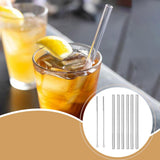 Maxbell Reusable Glass Straws Long Practical Clear for Tea Hot/ Cold Drinks Cocktail 6 Straight