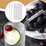 Maxbell Reusable Glass Straws Long Practical Clear for Tea Hot/ Cold Drinks Cocktail 6 Straight