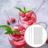 Maxbell Reusable Glass Straws Long Practical Clear for Tea Hot/ Cold Drinks Cocktail 6 Straight