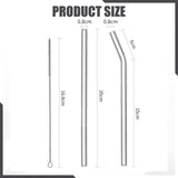 Maxbell Reusable Glass Straws Long Practical Clear for Tea Hot/ Cold Drinks Cocktail 6 Straight