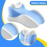 Maxbell Wedge Prone Pillow Memory Foam Back Cushion for Apartment Office Watching TV blue and white