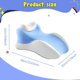 Maxbell Wedge Prone Pillow Memory Foam Back Cushion for Apartment Office Watching TV blue and white
