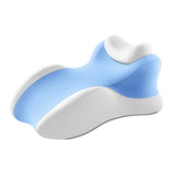 Maxbell Wedge Prone Pillow Memory Foam Back Cushion for Apartment Office Watching TV blue and white