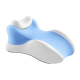Maxbell Wedge Prone Pillow Memory Foam Back Cushion for Apartment Office Watching TV blue and white