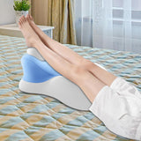 Maxbell Wedge Prone Pillow Memory Foam Back Cushion for Apartment Office Watching TV blue and white