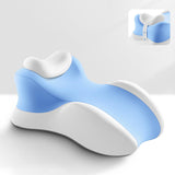 Maxbell Wedge Prone Pillow Memory Foam Back Cushion for Apartment Office Watching TV blue and white