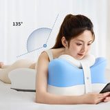 Maxbell Wedge Prone Pillow Memory Foam Back Cushion for Apartment Office Watching TV blue and white