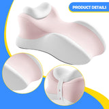 Maxbell Wedge Prone Pillow Memory Foam Back Cushion for Apartment Office Watching TV Pink and white