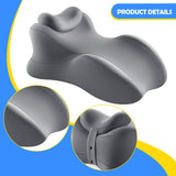 Maxbell Wedge Prone Pillow Memory Foam Back Cushion for Apartment Office Watching TV gray