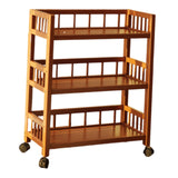3 Tier Rolling Cart Book Storage Rack for Laundry Room Bathroom Narrow Place Length 70 cm