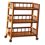3 Tier Rolling Cart Book Storage Rack for Laundry Room Bathroom Narrow Place Length 70 cm