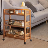 3 Tier Rolling Cart Book Storage Rack for Laundry Room Bathroom Narrow Place Length 70 cm