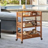3 Tier Rolling Cart Book Storage Rack for Laundry Room Bathroom Narrow Place Length 70 cm