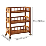 3 Tier Rolling Cart Book Storage Rack for Laundry Room Bathroom Narrow Place Length 70 cm