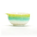 Maxbell Matcha Bowl with Spout Handcrafted Home Making Tools Tea Bowl for Tea Lovers Green
