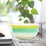 Maxbell Matcha Bowl with Spout Handcrafted Home Making Tools Tea Bowl for Tea Lovers Green