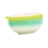 Maxbell Matcha Bowl with Spout Handcrafted Home Making Tools Tea Bowl for Tea Lovers Green