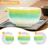 Maxbell Matcha Bowl with Spout Handcrafted Home Making Tools Tea Bowl for Tea Lovers Green